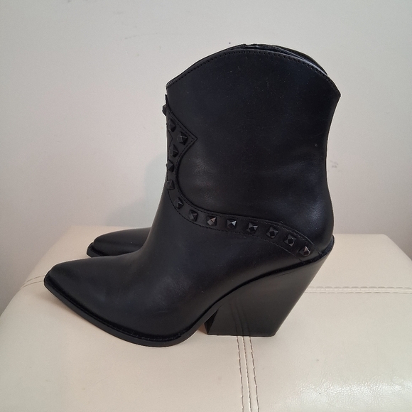 ASH Boy Biz Leather Studded Cowboy Boots Size 7 - Picture 13 of 13